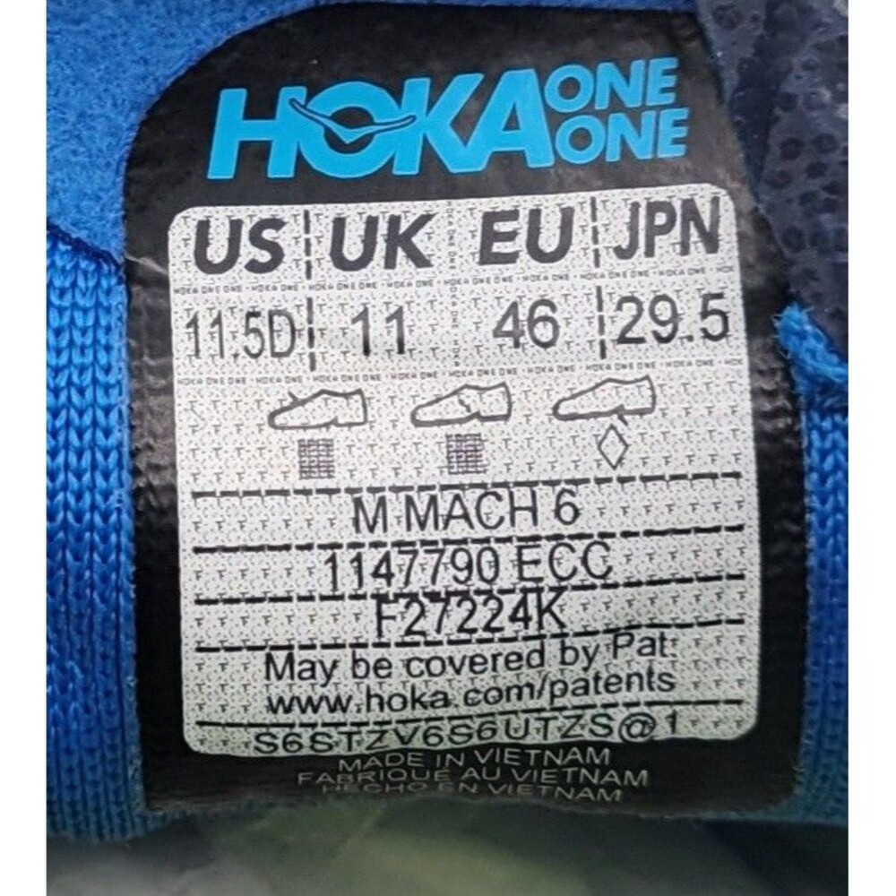 Hoka One One Mach 6 Running Shoes 1147790 Men’s Size 11.5 D Electric Cobalt Blue - Picture 11 of 11